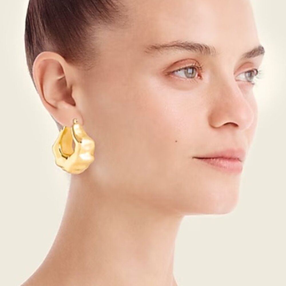 J.Crew Lightweight Sculpted Hoop Earrings - Picture 2 of 6
